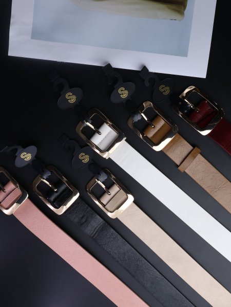 دزينة حزام نسائي جلد فاخر.