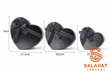 صندوق هدايا 3 قطع شكل قلب.