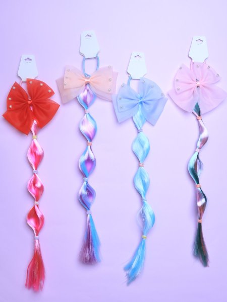 دزينة وصلات شعر ملونة للأطفال.