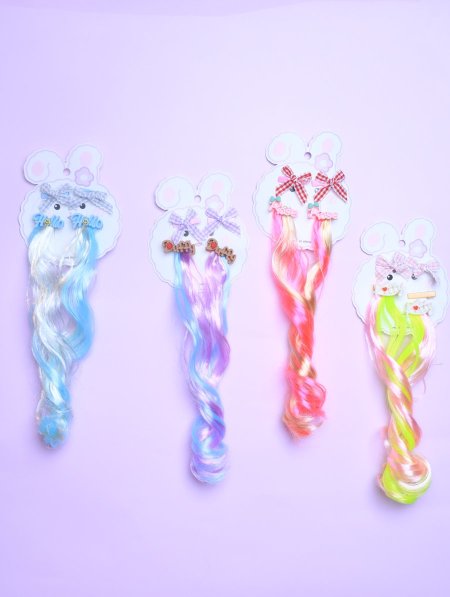 دزينة وصلات شعر ملونة للأطفال.