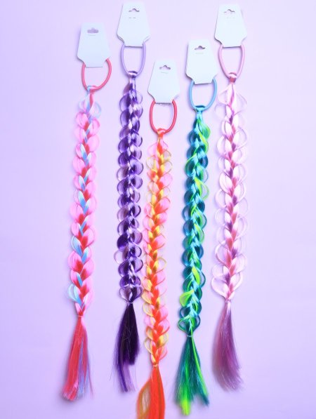 دزينة وصلات شعر ملونة للأطفال.