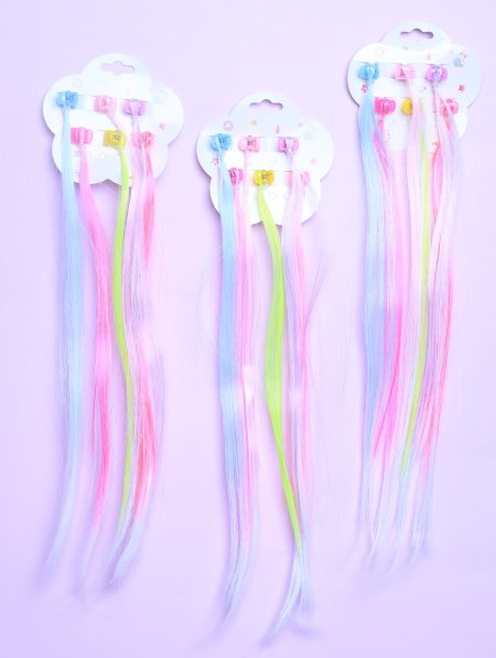 دزينة وصلات شعر ملونة للأطفال.+