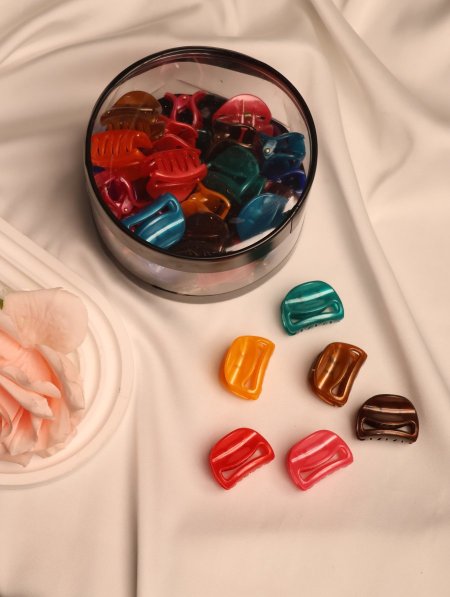 دزينة علب مشابك شعر MINI.