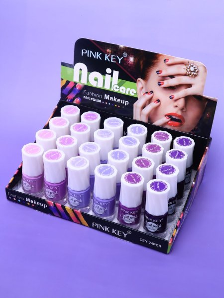 ستاند مناكير 24 قطعة PINK KEY D710-23 .