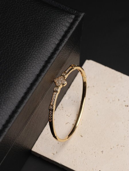 إسوارة نسائية ستانليس ستيل فاخرة باللون الذهبي.