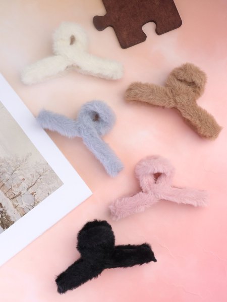 دزينة مشابك شعر فرو.