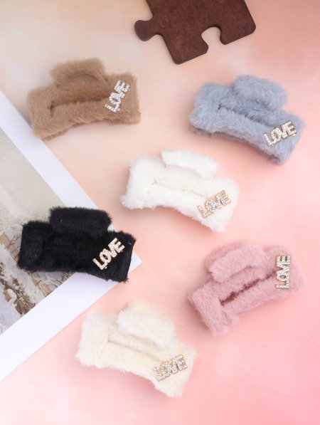 دزينة مشابك شعر فرو.