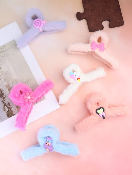 دزينة مشابك شعر فرو.