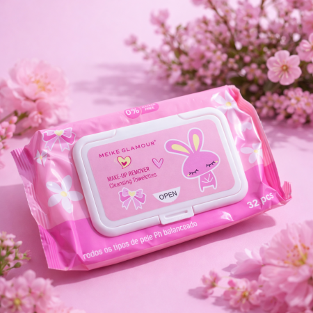 ربطة 6 حبات من علب مناديل إزاله المكياج meike glamour.